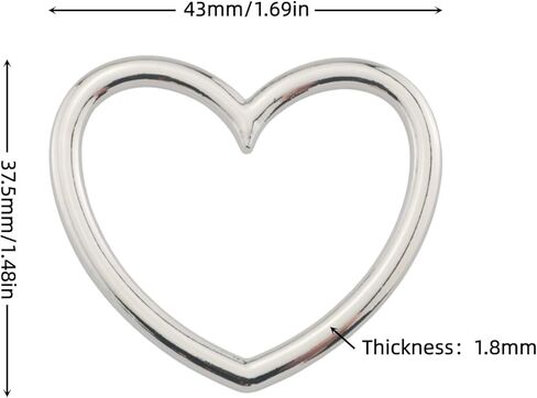 12PCS Heart Shape Metal Craft Buckle Zinc Alloy Necklace Collar Connection Snap Hardware Luggage Clothing Accessories Suitable for Bag Belt Backpacks in Kuwait