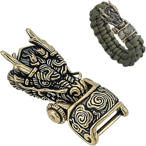 NBEADS Brass Paracord Buckles, Dragon Head Brass Shackle Clasps Bracelet Buckle for EDC Rope DIY Paracord Crafts Accessories, Antique Bronze, 1.9x0.9 Inch in Kuwait