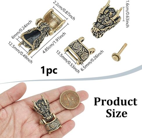 NBEADS Brass Paracord Buckles, Dragon Head Brass Shackle Clasps Bracelet Buckle for EDC Rope DIY Paracord Crafts Accessories, Antique Bronze, 1.9x0.9 Inch in Kuwait