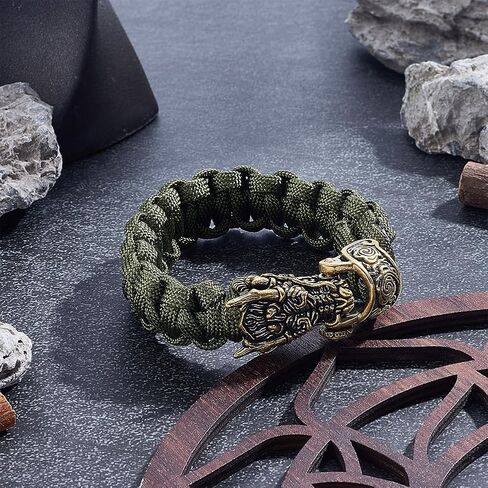 NBEADS Brass Paracord Buckles, Dragon Head Brass Shackle Clasps Bracelet Buckle for EDC Rope DIY Paracord Crafts Accessories, Antique Bronze, 1.9x0.9 Inch in Kuwait