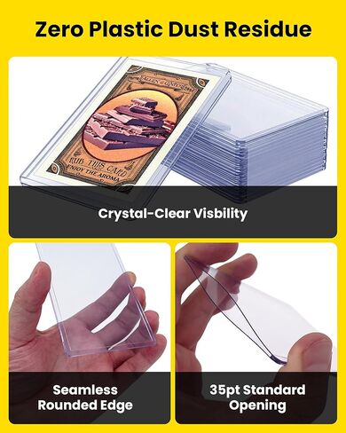 Tobacco Toploaders 25 Pack, 35PT 1.65 x 2.87 in Hard Plastic Card Sleeves for T205 T206 Vintage Cigarette Cards and Mini Baseball Cards, Rigid PVC Top Loaders (Blue Tint) in Saudi Arabia