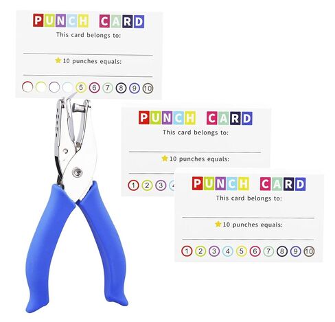 KINGSUPER 200 Pcs Punch Cards Reward Punch Cards with 1 Pcs Paper Hole Puncher in Saudi Arabia