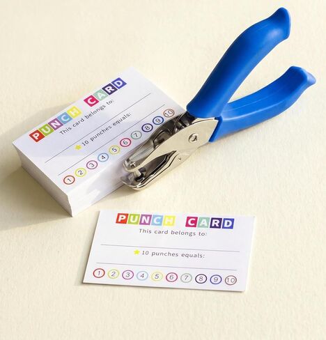 KINGSUPER 200 Pcs Punch Cards Reward Punch Cards with 1 Pcs Paper Hole Puncher in Saudi Arabia
