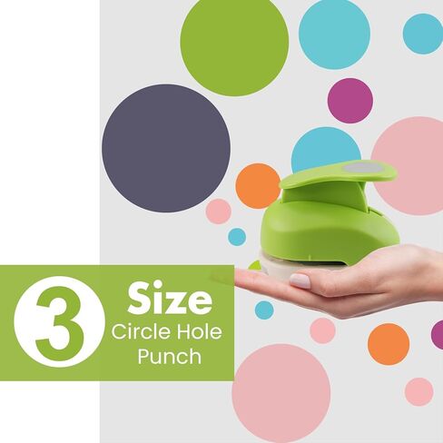 3/8inch, 5/8inch, 1inch Circle Hole Punch Set, 3 Different Size Circle Shaped Hole Punch for Scrapbooking, Card Making, DIY Photo Albums, Gift Tags, Homemade Confetti in Saudi Arabia