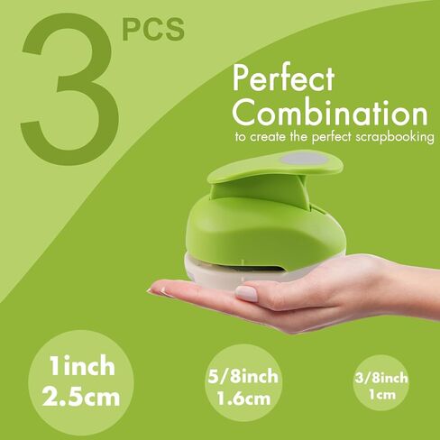 3/8inch, 5/8inch, 1inch Circle Hole Punch Set, 3 Different Size Circle Shaped Hole Punch for Scrapbooking, Card Making, DIY Photo Albums, Gift Tags, Homemade Confetti in Saudi Arabia