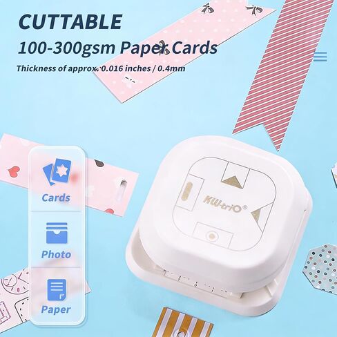4 in 1 Tag Punch Paper Puncher Shape Bevel Dovetail for Scrapbooking DIY Journaling Greeting Cards Oval Fish Eye Hole Heavy Cardstock Crafts Supplies in Kuwait