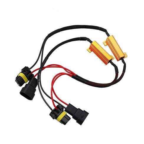 Motoforti 2pcs HB4 9006 9005 9145 H10 DC 12V 50W 6 Ohm Error Free Load Resistor Wiring Harness Adapters Decoder for LED Headlight Daytime Running Light Long-Lasting in Kuwait