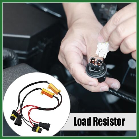 Motoforti 2pcs HB4 9006 9005 9145 H10 DC 12V 50W 6 Ohm Error Free Load Resistor Wiring Harness Adapters Decoder for LED Headlight Daytime Running Light Long-Lasting in Kuwait