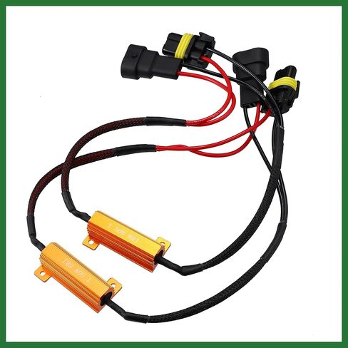 Motoforti 2pcs HB4 9006 9005 9145 H10 DC 12V 50W 6 Ohm Error Free Load Resistor Wiring Harness Adapters Decoder for LED Headlight Daytime Running Light Long-Lasting in Kuwait