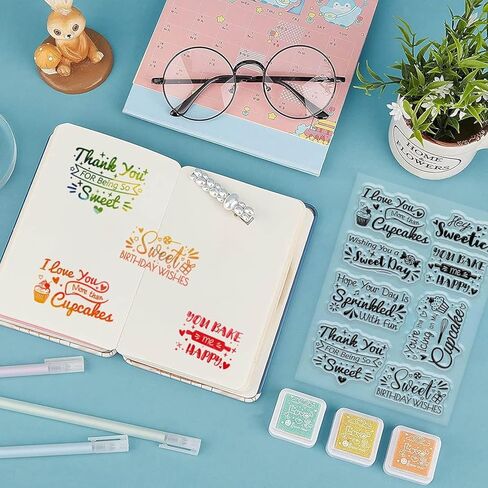 Sweet Wishes Gift Tags Clear Stamps Cutting Dies for Card Making Silicone Clear Stamp Metal Cupcakes Die Cuts for DIY Scrapbooking Crafts Decor in Kuwait