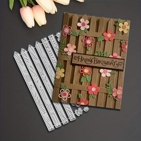 Lapoo Flowers Cutting Die for Scrapbooking - Durable Metal Cutting Die for DIY Scrapbook Photo Album Decorative Paper Card, Scrapbooking Die-cuts (Creative Fence 5.5 x 3.7 in) in Saudi Arabia