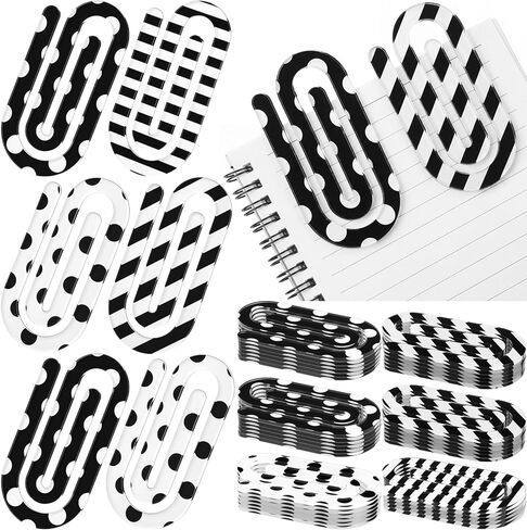 AmazingSpark 24 Pcs Back to School Teacher Gifts Jumbo Acrylic Paper Clips with Cards Sunday Appreciation Day Operation Paperclip Bookmark Classroom Supplies (Mixed Style) in Kuwait