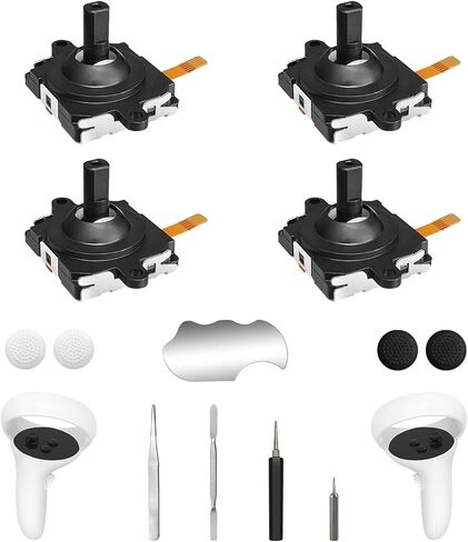 Joystick Replacement Kit for Oculus Quest 2 Controller, OLCLSS Accessories for Oculus Quest 2 Controller and Meta Quest 2 Controller(Black-11-in-1) in Saudi Arabia