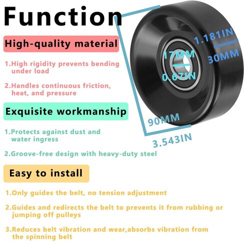 38001 Belt Drive Idler/Tensioner Pulley 88909582/419-602 Compatible with Chevy Chrysler GMC Ford Cadillac Pontiac Buick Toyota Dodge Mercury Jeep Lincoln etc. in Saudi Arabia