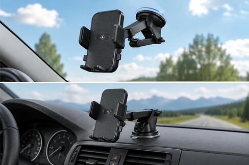 Universal (2026) Best Car Phone Holder, Enhanced & Upgraded Suction Adjustable 360° Rotation for Dashboard/Windscreen. Compatible with All smart Phones. Premium Qulaity Phone Holder. in Saudi Arabia