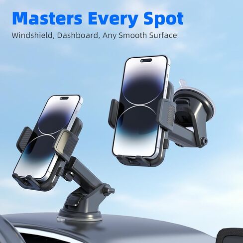Universal (2026) Best Car Phone Holder, Enhanced & Upgraded Suction Adjustable 360° Rotation for Dashboard/Windscreen. Compatible with All smart Phones. Premium Qulaity Phone Holder. in Saudi Arabia