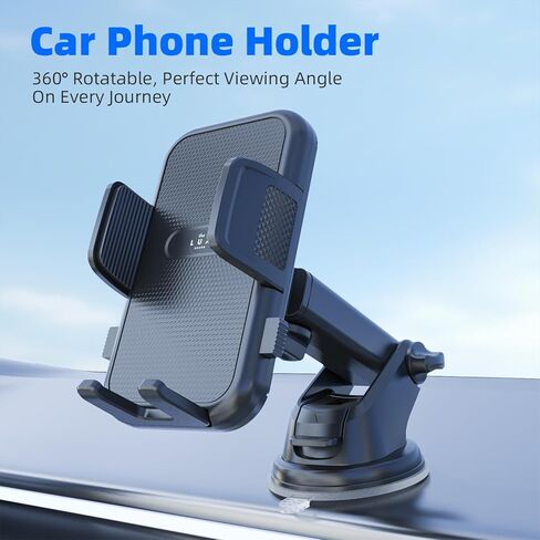 Universal (2026) Best Car Phone Holder, Enhanced & Upgraded Suction Adjustable 360° Rotation for Dashboard/Windscreen. Compatible with All smart Phones. Premium Qulaity Phone Holder. in Saudi Arabia