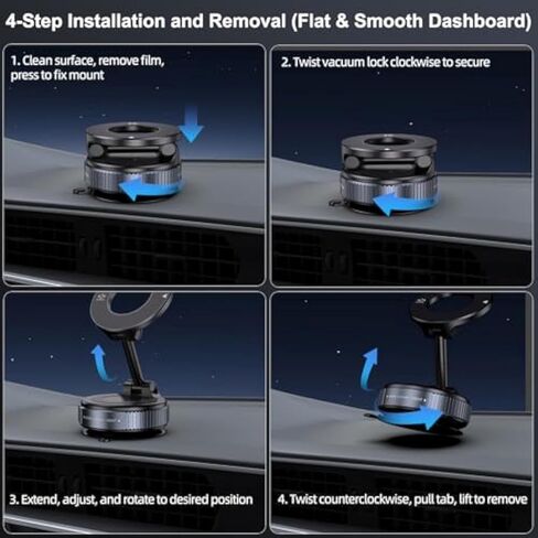 حامل هاتف مغناطيسي مفرغ لـ Magsafe قابل للطي 360 درجة للهاتف الخلوي في السيارة قابل للتعديل حامل هاتف السيارة المغناطيسي قابل للتعديل، هدايا السفر، حامل هاتف السيارة للهواتف الذكية/صالة الألعاب الرياضية/المرآة in Kuwait