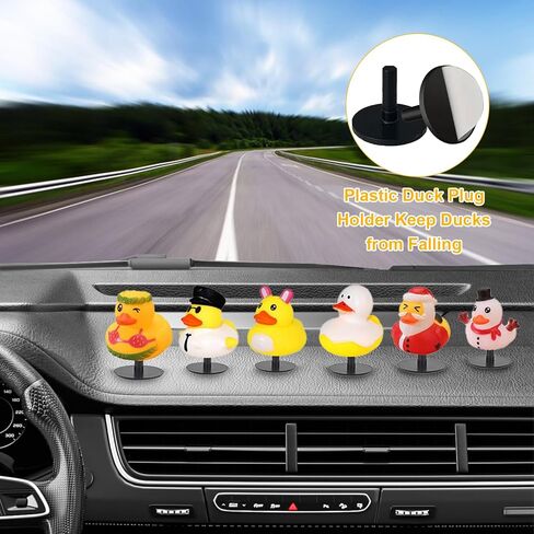 20PCS Duck Plug Holders – Black Plastic Rubber Duck Mounts for Dashboard Display, Secure Duck Adapters for Car Dash, Accessories for Duck Lovers (Ducks and Adhesive Not Included) in Saudi Arabia