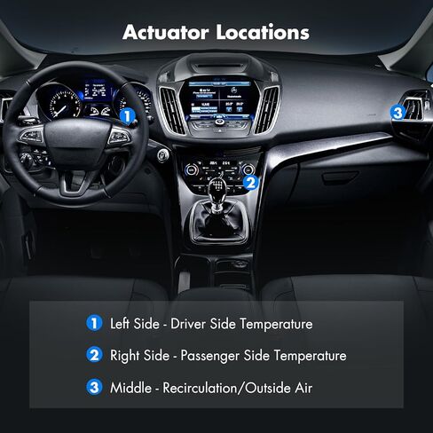 HVAC Heater Blend Door Actuator - Direct Fit for Ford for Fusion 2013-2018,for Lincoln for MKX 2016-2018 - Recirculation & Air Door Actuator - Replaces 604-294 DG9H-19E616-AA - Black 1PC in Kuwait