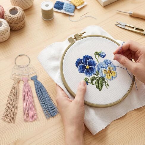 30Pcs Acrylic Embroidery Floss Drops Clear Floss Drops Cross Stitch Thread Organizer Slim Floss Bobbins for DIY Craft Sewing Needlepoint Thread Storage (1.9×1.56") in Kuwait