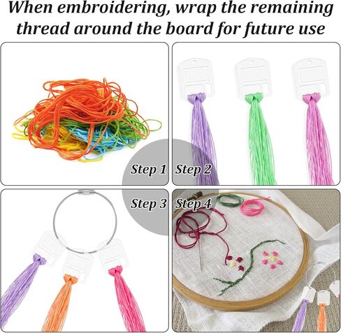 30Pcs Acrylic Embroidery Floss Drops Clear Floss Drops Cross Stitch Thread Organizer Slim Floss Bobbins for DIY Craft Sewing Needlepoint Thread Storage (1.9×1.56") in Kuwait