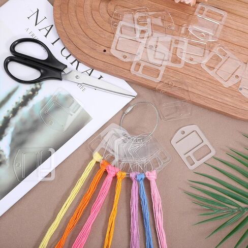 25Pcs Acrylic Bobbins with 5Pcs Stainless Steel Key Ring, Clear Acrylic Embroidery Floss Drop Thread Organizers Cross Stitch Tread Rectangle Bobbins for Sewing Storage DIY Crafts(with Protective Film) in Kuwait