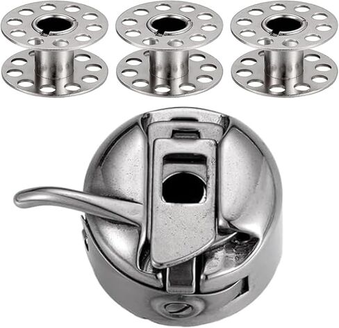3 Pcs Bobbin Case with 9 Pcs Sewing Machine Metal Bobbins, Replacement Bobbins for Craft Sewing, Compatible with Brother, Janome, Singer, Bernina, Toyata, Etc Front Loading 15 Class Machines in Kuwait
