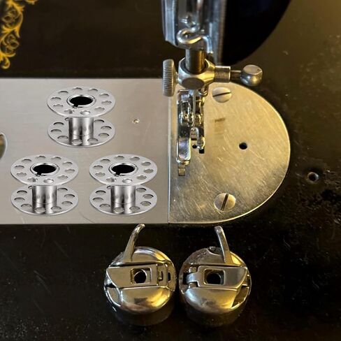3 Pcs Bobbin Case with 9 Pcs Sewing Machine Metal Bobbins, Replacement Bobbins for Craft Sewing, Compatible with Brother, Janome, Singer, Bernina, Toyata, Etc Front Loading 15 Class Machines in Kuwait