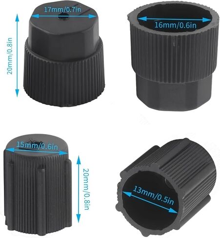 10pcs 13mm and16mm R134a AC Valve Caps Kit for AC Air Conditioning System of Common Cars, Low Side and High Side Port Cap in Kuwait
