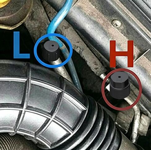 10pcs 13mm and16mm R134a AC Valve Caps Kit for AC Air Conditioning System of Common Cars, Low Side and High Side Port Cap in Kuwait