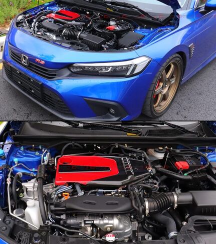 غطاء صمام المحرك JDM أحمر أسود من النوع R متوافق مع محرك 2022 2023 Honda Civic EX LX Si Touring Hatchback Sedan 1.5 in Kuwait