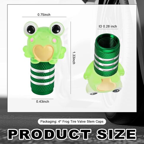 4PCS Frog Tire Valve Stem Caps for Cars,2026 New Cute Car Tire Caps with O-Ring Seal for Cars Decorations,Universal Tires Air Cap Frog Car Accessories Fits Most Bikes/Motorcycle in Saudi Arabia