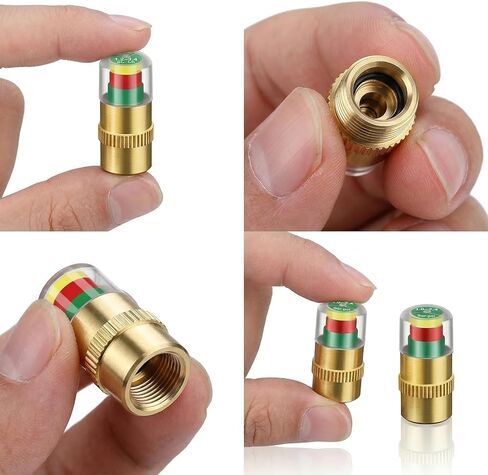 12 Pcs Anti Theft Tire Pressure Caps Kit, Car Tire Pressure Monitor Valve Stem Cap with 3-Color Eye Alert Sensor for Most Car Truck SUV in Saudi Arabia