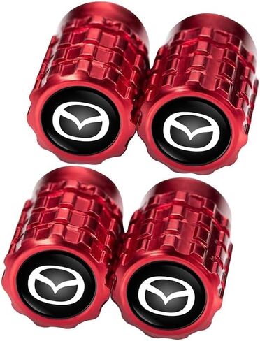4Pcs Car Tire Valve Stem Caps, Tires Air Caps Cover Corrosion Resistant Tire Valve Cap Accessory for Mazda CX-3 CX-5 RX-7/RX-8 MX-5 All ModelsWheel Caps MZD_Red in Saudi Arabia