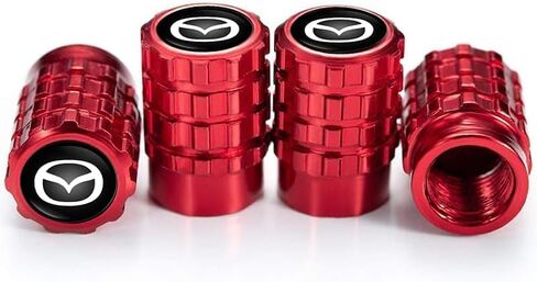 4Pcs Car Tire Valve Stem Caps, Tires Air Caps Cover Corrosion Resistant Tire Valve Cap Accessory for Mazda CX-3 CX-5 RX-7/RX-8 MX-5 All ModelsWheel Caps MZD_Red in Saudi Arabia