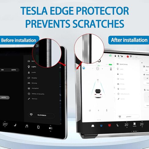 Screen Ambient Light for Tesla Model 3(2017~2023) & Model Y(2020~2024) Interior Lighting Screen Metal Protector case (Silver) in Saudi Arabia