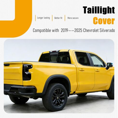 Tail Light Lamp Cover Compatible with 2019-2025 Chevy Chevrolet Silverado Taillight Guard Cover Lens Trim Bezel Frame Pair Smoked Black in Saudi Arabia