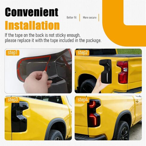 Tail Light Lamp Cover Compatible with 2019-2025 Chevy Chevrolet Silverado Taillight Guard Cover Lens Trim Bezel Frame Pair Smoked Black in Saudi Arabia