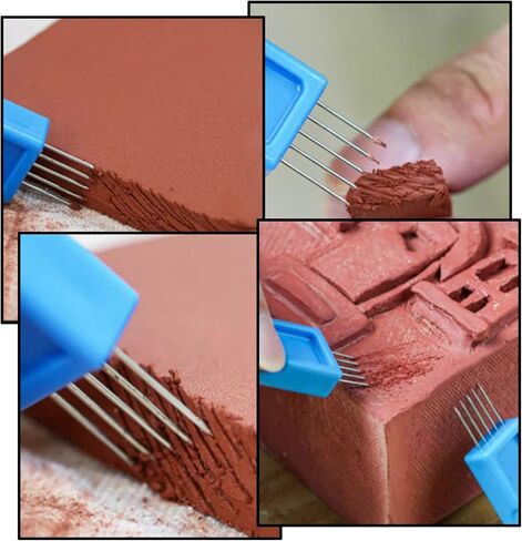 XMHBG Clay Bonding & Texturing Tool - Dual-Ended Pottery Scratching Tool for Sculpting, Ceramics & DIY Clay Crafts,Portable Clay Scorer & Connector (Blue) in Saudi Arabia