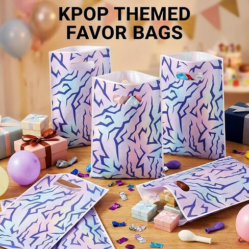 50 قطعة من حقائب هدايا الحفلات ذات طابع Kpop، حقائب Goodie ذات طابع الطاقة الشيطانية مع مقابض، حقائب هدايا لمستلزمات حفلات أعياد الميلاد التي تحمل طابع Kpop in Kuwait