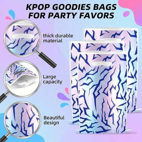 50 قطعة من حقائب هدايا الحفلات ذات طابع Kpop، حقائب Goodie ذات طابع الطاقة الشيطانية مع مقابض، حقائب هدايا لمستلزمات حفلات أعياد الميلاد التي تحمل طابع Kpop in Kuwait