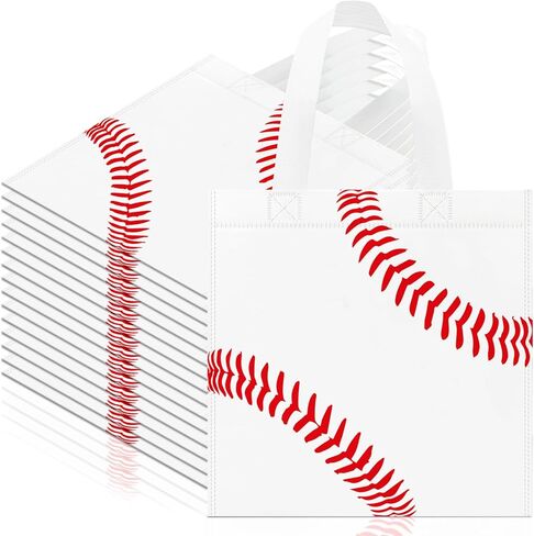 24 PCS Baseball Non-Woven Party Favor Bags with Handles Baseball Party Favor Bags Goodie Treat Candy Bag for Sports Theme Party Birthday 7.87 x 7.87 Inch in Saudi Arabia