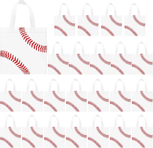 24 PCS Baseball Non-Woven Party Favor Bags with Handles Baseball Party Favor Bags Goodie Treat Candy Bag for Sports Theme Party Birthday 7.87 x 7.87 Inch in Saudi Arabia