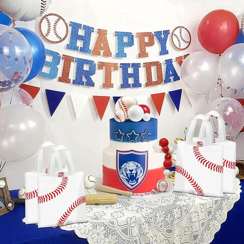 24 PCS Baseball Non-Woven Party Favor Bags with Handles Baseball Party Favor Bags Goodie Treat Candy Bag for Sports Theme Party Birthday 7.87 x 7.87 Inch in Saudi Arabia