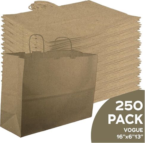 Boaz Trading Kraft Paper Gift Bags - Brown (Vogue: 16x6x13) in Kuwait