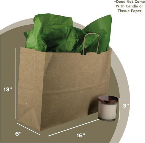 Boaz Trading Kraft Paper Gift Bags - Brown (Vogue: 16x6x13) in Kuwait