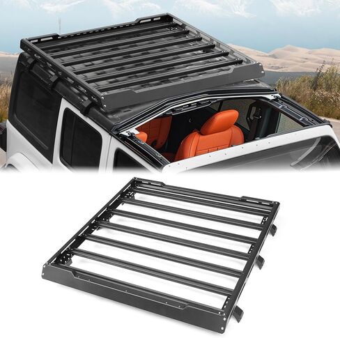 Wrangler All Aluminum Roof Rack Basket for 2018-2026 Jeep Wrangler JL & Gladiator JT 4 Doors, Rooftop Storage Carrier Luggage Rack, Roof Rack Crossbars(Hard Top Only) in Saudi Arabia