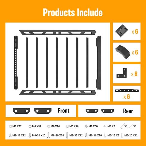 Wrangler All Aluminum Roof Rack Basket for 2018-2026 Jeep Wrangler JL & Gladiator JT 4 Doors, Rooftop Storage Carrier Luggage Rack, Roof Rack Crossbars(Hard Top Only) in Saudi Arabia