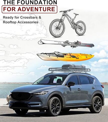 Roof Rails for Mazda CX5 2017–2025, Aluminum Side Rails Rack, OE Flush Fit No Gap, No Drilling Bolt-On for Naked Roof in Saudi Arabia